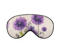 Sleep Mask Watercolor Style Purple Flowers Light Blocking Sleeping Eye Mask, Eye Cover with Adjustable Strap Eye Sleep Shade Cover