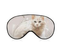 Sleep Mask White Cat Pictures Sleep Eye Mask with Adjustable Strap Blindfold Travel Eye Shade Cover Eyemask Eye Cover Soft Eyeshade Patches for Sleeping Yoga