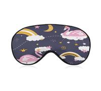Sleep Mask White Cloud SwAn for Light Blocking,Eye Mask for Women Men Side Sleeper,Puffiness Dry Eyes Headache,Adjustable Strap