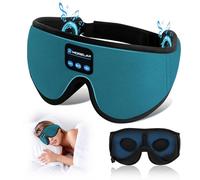 Sleep Mask with Bluetooth Headphones, 3D Masks Wireless Music Eye Masks for Sleeping Side/Back Sleepers Sleep Headphones Gift (Cyan)