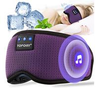 Sleep Mask with Headphone TOPOINT 3D Bluetooth Sleep Mask Blackout Plane Travel Essentials |15hrs Playingtime | Auto-Off Timer,Sleeping Headphones Eye Mask for Sleeping Meditation Gifts Gadgets