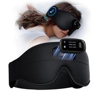 Sleep Mask with Headphones Bluetooth 5.4-3D Zero-Pressure Design AHUIARGY Adjustable Sleep Headphones 100% Light Blocking Sleep Headphones with White Noise Sounds Comfortable（Raven）