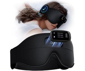 Sleep Mask with Headphones Bluetooth 5.4-3D Zero-Pressure Design AHUIARGY Adjustable Sleep Headphones 100% Light Blocking Sleep Headphones with White Noise Sounds Comfortable（Raven）