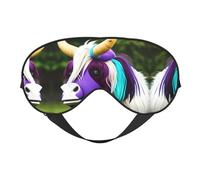 Sleep Masks Silky Colorful Cow's Head Eye Cover Soft Satin Blindfold Elastic for Women Man Travel Nap - Silent Night Stars