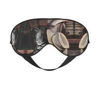 Sleep Masks Silky Cowboy Black Hat Western Boots Eye Cover Soft Satin Blindfold Elastic for Women Man Travel Nap - Silent Night Stars