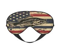 Sleep Masks Silky Eye Cover Blindfold for Women Men,Bass Fish with American | Elastic Strap,Adjustable,Night Eye Shade,Travel Eye Mask,Flight Rest,Hotel,Road Trip