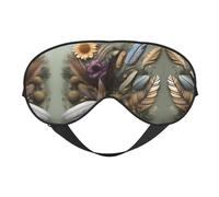 Sleep Masks Silky Feather Flower Eye Cover Soft Satin Blindfold Elastic for Women Man Travel Nap - Silent Night Stars