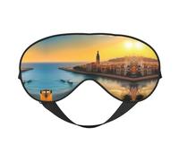 Sleep Masks Silky Sunset in Barcelona Eye Cover Soft Satin Blindfold Elastic for Women Man Travel Nap - Silent Night Stars