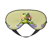 Sleep Masks Silky The Funny Frog Doing Yoga Eye Cover Soft Satin Blindfold Elastic for Women Man Travel Nap - Silent Night Stars