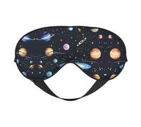 Sleep Masks Silky The Solar Family Eye Cover Soft Satin Blindfold Elastic for Women Man Travel Nap - Silent Night Stars