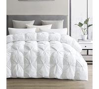 Sleep-Nest Pinch Pleated Comforter Duvet Insert with 4 Corner tabs Size Grand King 106 x 106 Size 1 Piece All Season Down Alternative 500 GSM Comforter - Box Stitched, Winter Warm Fluffy, White