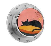 Sleep on Pillow Kitchen Timer 60 Minute Visual Wind Up Timers Indoor Mechanical Timers with Magnetic Base Stainless Steel Timer for Home Cooking Time Management Tool