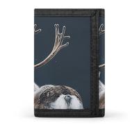Sleep on Pillow Trifold Wallet Front Pocket Coin Purse - Slim Credit Card Holder for Men & Women, A Reindeer Standing, One Size, Classic