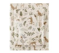 SLEEP PHILOSOPHY True North 100% Cotton Flannel Sheets Full Size, Cozy Flannel Sheet Set Brushed for Extra Softness, Heavyweight Novelty Print Warm Flannel Bedding Set, Tan Woodland Winter 4 Piece
