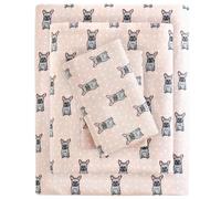 SLEEP PHILOSOPHY True North Cozy Flannel 100% Cotton Ultra Soft Cold Weather Sheet Set Bedding, Full, Pink French Bulldog 4 Piece