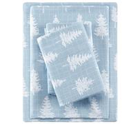 SLEEP PHILOSOPHY True North Cozy Flannel 100% Cotton Ultra Soft Cold Weather Sheet Set Bedding, King, Blue Forest