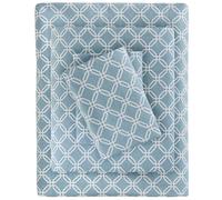 SLEEP PHILOSOPHY True North Cozy Flannel 100% Cotton Ultra Soft Cold Weather Sheet Set Bedding, Twin, Blue Geo 3 Piece