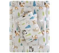 True North by Sleep Philosophy Cozy Flannel 100% Cotton Ultra Soft Cold Weather Sheet Set Bedding, Twin, Multi Forest Animals 3 Piece