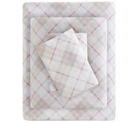 SLEEP PHILOSOPHY True North Cozy Flannel 100% Cotton Ultra Soft Cold Weather Sheet Set Bedding, Twin, Pink Plaid 3 Piece