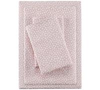 SLEEP PHILOSOPHY True North Cozy Flannel Warm 100% Cotton Sheet - Novelty Print Animals Stars Cute Ultra Soft Cold Weather Bedding Set, Queen, Blush Dots 4 Piece
