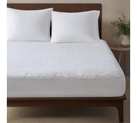 Sleep Philosophy Twin XL Mattress Pad, Cotton Mattress Protector Classic Cloud Quilted Bed Cover, All Natural Breathable Mattress Topper Fitted Pocket Fits Up to 16", Machine Washable, Twin XL White