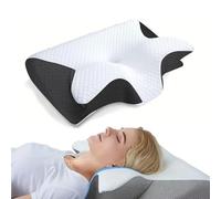 Sleep Pillow, Memory Foam Neck Support Pillow for Neck Shoulder Pain Sleeping, Ergonomic Side Sleeper Pillows with Cooling Cover - Better Sleep Secrets (Black)