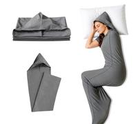 Sleep Pod 360 Wrap Wearable Blanket, Soft Comfortable Movable Sensory Sleep Sack for Adults, Hug Pressure Therapy, Washable Portable Sleeping Bag for Warmth Grey 185x50cm