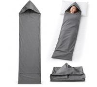 Sleep Pod Adult, 360 Wrap Wearable Hooded Compression Sleep Sack Adult | Sorf & Warm Sensory Compression Blanket, Washable Compression Pod for Deeper Sleep, Portable for Travel & Home, Grey 185x50cm
