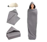 Sleep Pod, Wearable Sleeping Bag Adult 2026, Lightweight Breathable Stretch Fabric Snug in Warmth Wearable Blanket Hoodie Washable Portable for Travel and Home Camping Hoodie (Grey, M)