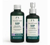 Sleep Relaxation Bundle - The Body Shop Sleep Massage Oil 100ml + Calming Pillow Mist 100ml | Lavender & Vetiver | Relaxing Night Routine | Vegan Sleep Gift Set