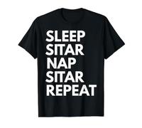 Sleep Sitar Nap Repeat Funny Musician Sitarist Value Graphic T-Shirt, Men, Black, L