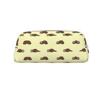 Sleep Sloth Printing School Leather Zippered Fountain Ballpoint Rollerball Pens Pouch Pencils Case Holder for Pupil
