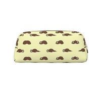Sleep Sloth Printing School Leather Zippered Fountain Ballpoint Rollerball Pens Pouch Pencils Case Holder for Pupil