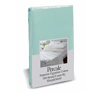 Sleep&Smile Duck Egg Blue Superior Egyptian Cotton Percale Fitted Sheet (180 thread) SuperKing Size Duck Egg Blue
