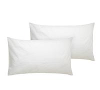 Sleep&Smile Polycotton Hollowfibre Non Allergenic Pillows With 2 Free Pillow Protectors- 2 Pillows, 2 Pack Made In The Uk