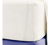 Sleep&Snuggle 100% Brushed Cotton Thermal Flannelette Fitted Sheet (Cream, Double)