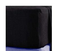 Sleep&Snuggle 100% Brushed Cotton Thermal Flannelette Fitted Sheet - Double - Black