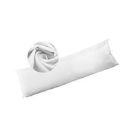 Sleep&Snuggle Bolster Pillow Hollowfibre Filled with Free Pillowcase Hypoallergenic Soft Long Pregnancy Pillow for Side Sleeper, Back, Neck, Maternity Support Full Body Pillow (White, Single 3Ft)