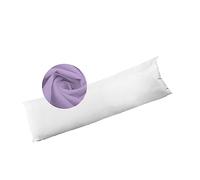 Sleep&Snuggle Bolster Pillow Hollowfibre Filled with Free Pillowcase Hypoallergenic Soft Long Pregnancy Pillow for Side Sleeper, Back, Neck, Maternity Support Full Body Pillow (Lilac, Double 4.6Ft)