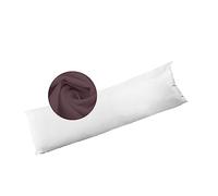 Sleep&Snuggle Bolster Pillow Hollowfibre Filled with Free Pillowcase Hypoallergenic Soft Long Pregnancy Pillow for Side Sleeper, Back, Neck, Maternity Support Full Body Pillow (Brown, Double 4.6Ft)