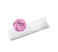 Sleep&Snuggle Bolster Pillow Hollowfibre Filled with Free Pillowcase Hypoallergenic Soft Long Pregnancy Pillow for Side Sleeper, Back, Neck, Maternity Support Full Body Pillow (Pink, Double 4.6Ft)