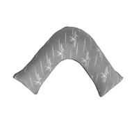 Sleep&Snuggle Charcoal Bamboo V Shaped Memory Foam Filling Pillow, Orthopedic Pregnancy Support Pillow, Anti Allergic case, Neck support for comfort and Soft