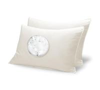 Sleep&Snuggle Duck Feather Pillows 2 Pack Luxury Hotel Quality Feather Pillows for All Sleeping Positions with Cotton Downproof Cover Extra Filled - Hypoallergenic & Breathable - Made in UK