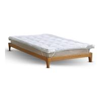 Sleep&Snuggle Duck feather topper 7cm box Extra Thick Deep Fitted Mattress Pad 100% Cotton Down Proof Box Stitched with Piped Edge Single (90x190x7)