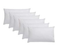 Sleep&Snuggle Hotel Quality Hypoallergenic Pillows - Luxury Support 6 Pack Non-Allergenic Polycotton Hollowfibre Bed Pillow Set, Soft Polyester, Dust-Mite Resistant