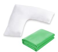 Sleep&Snuggle Luxurious V Shaped Pillow with Free Case - Extra Filled Hollowfiiber Orthopedic Pregnancy Support Pillow, Anti Allergic Polycotton case (Lime)