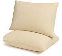 Sleep & Snuggle Wool Pillow with Cover Breathable Hotel-Quality Pillows for Neck and Shoulder Pain Adjustable Anti-Allergy Perfect for Back & Side Sleepers - Pillow 2 Pack