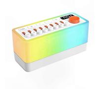 Sleep Sound Machine with 8 Relaxing Tones, Portable Speaker, and 12-Color LED Nightlight for All Ages White