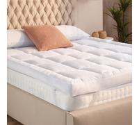 Slumberdown 10Cm 4 Inch Extra Deep Temperature Regulating Mattress Topper In White White