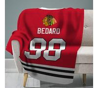 Sleep Squad Chicago Blackhawks Connor Bedard 60 x 80 Raschel Plush Blanket an NHL Throw